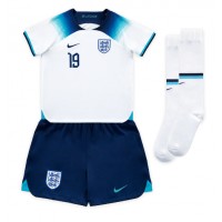 Camisa de Futebol Inglaterra Mason Mount #19 Equipamento Principal Infantil Mundo 2022 Manga Curta (+ Calças curtas)